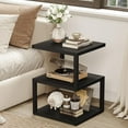 thumbnail image 4 of Side Table with 3-Tier Storage, S-Shape Bedside End Table for Small Spaces, 21.6'' Small Nightstand for Living Room, Bedroom, Easy Assembly, Black, 4 of 14