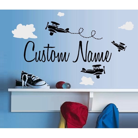 Planes and Clouds (custom Name) #1 13" x 21" and 14 various size clouds