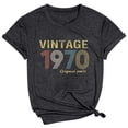 thumbnail image 6 of Trendfront Womens Vintage 1970 T Shirts Letter Graphic V Neck Casual Short Sleeve Loose Fit Tops Trendy Fashion Tee Pullover Daily Wear, 6 of 6