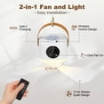 thumbnail image 2 of Camping Fan with Light, 7200mAh Rechargeable Fan with Remote, 4 Speed Timer LED Lantern for Camping Travel Emergency, White, 2 of 9