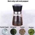thumbnail image 3 of Salt and Pepper Grinder Set Black Ceramic Spice Grinder with Adjustable Coarseness Pepper Mill Stainless Steel Salt Grinder Refillable Grinder Home Kitchen Gift, 3 of 7