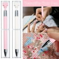 thumbnail image 3 of ZYNERY 2 Pcs Diamond Painting Pens with Wax, Refillable Wax Pen, Rotating Glue Point Drill Pen for Nail Art Rhinestones, Diamond Art Accessories and Tools, Quickly Pick Up Beads Gems (Pink, White), 3 of 7
