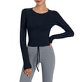 thumbnail image 2 of Active Tops Women Athletic Long Sleeve Yoga Top for Autumn and Winter – Fitted Running and Fitness Shirt for Daily Casual Holiday Black M, 2 of 4