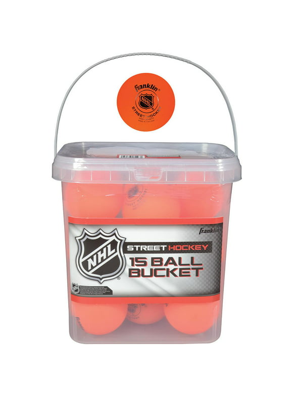 Franklin Sports NHL High-Density Street Hockey Ball Bucket - 15-Pack