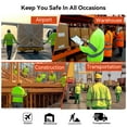 thumbnail image 5 of ProtectX High Visibility Long Sleeve Shirts Reflective Hi Vis Safety Shirt for Men Class 2 Construction Shirt 1 Pack Green Small, 5 of 5