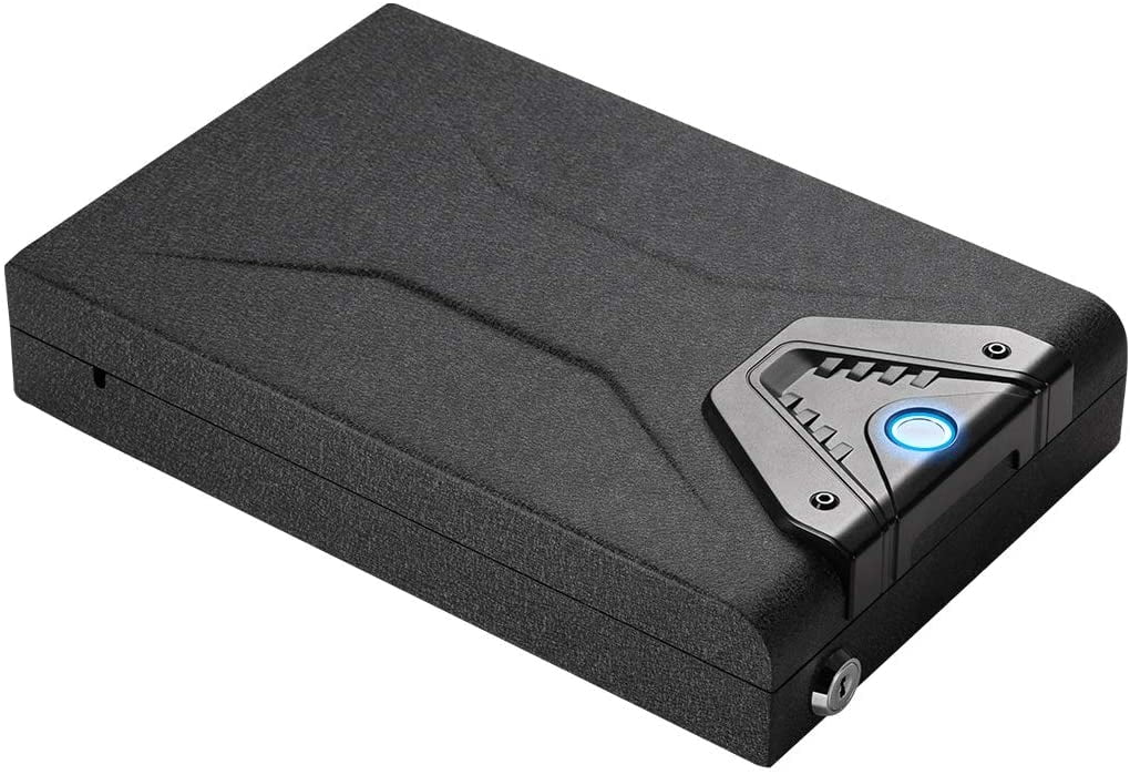 Rpnb Gun Safe California Doj Certified Smart Pistol Safe Quick Access With Biometric Fingerprint Handgun Safe For Nightstand Security Firearm Safe With Led Light 11 8 X7 8 X2 2 Walmart Com Walmart Com
