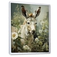 thumbnail image 2 of Designart "Farmhouse Field with Donkey VI" Animals Framed Wall Art - Traditional White Donkey Hallway Framed Wall Art Decor, 2 of 6
