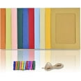 thumbnail image 2 of Paper Photo Frame 4x6 Kraft Paper Picture Frames 10 PCS DIY Cardboard Photo Frames with Wood Clips and Jute Twine (4X6 Inch 10 PCS, 10 Colors)1, 2 of 7