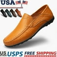thumbnail image 2 of Men's Casual Leather Shoes Comfortable Breathable Driving Dress Loafers Slip Ons, 2 of 10