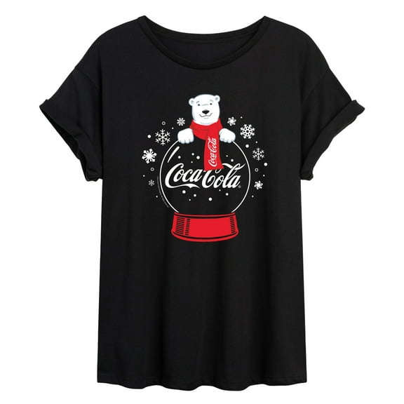 Coca-Cola - Polar Bear Snowglobe - Women's Oversized Graphic T-Shirt