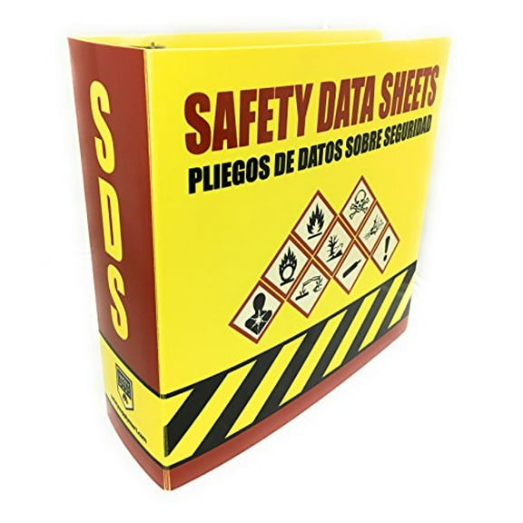 SDS Ring Binder, Bilingual with English/Spanish, Heavy Duty, 3 Inch Capacity Holds 600 Pages