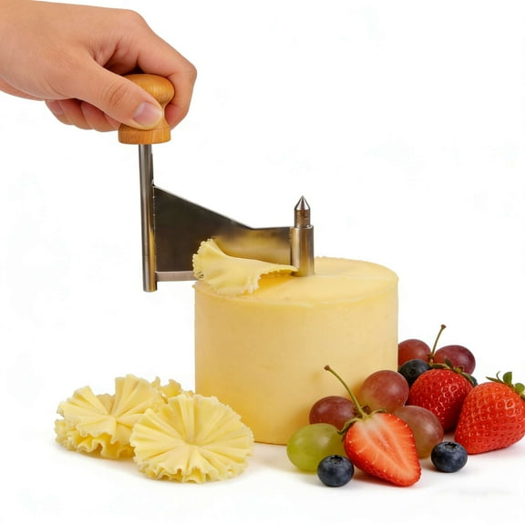 Cheese Curler Flower Maker Wheel Slicer, New Cheese Curler, Multifunctional Rust-Proof Shredder for All Round Hard Cheeses(NO BASE)