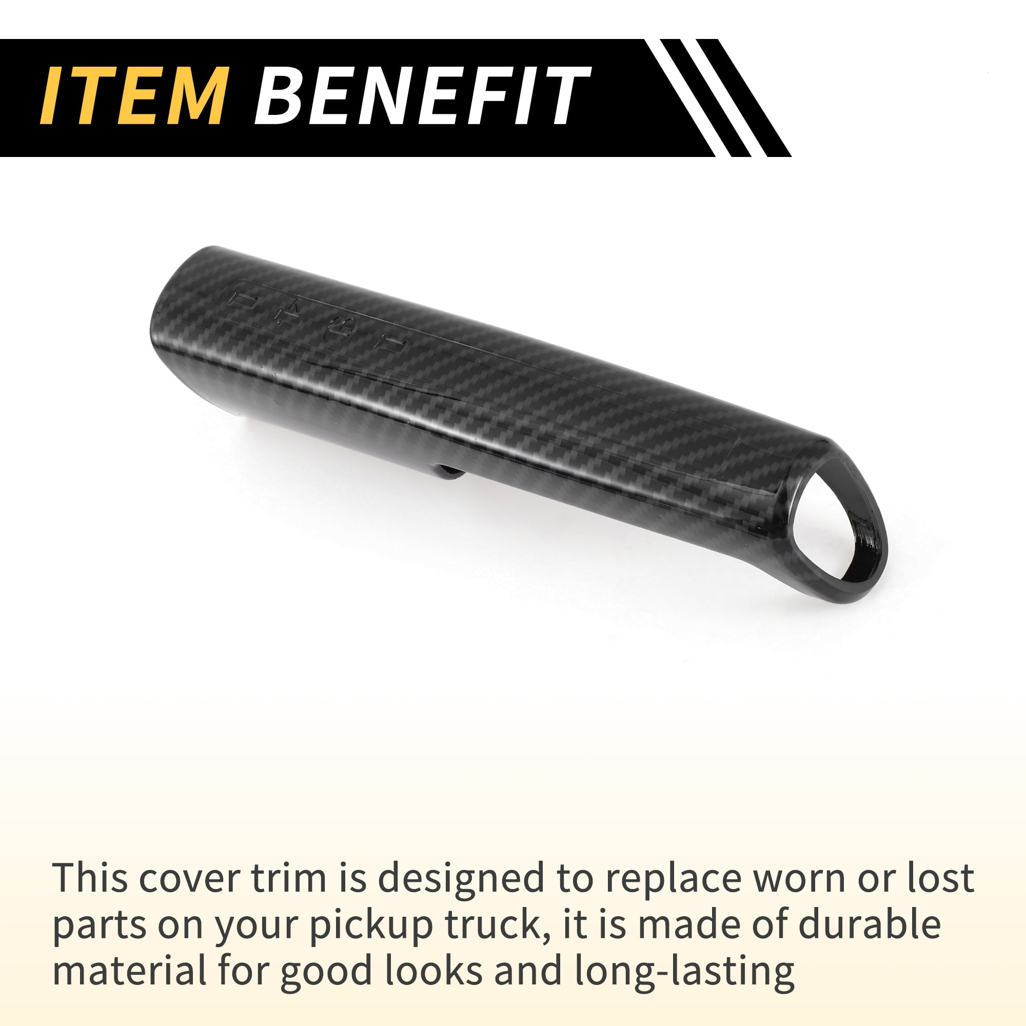 Unique Bargains 1 Pcs Parking Handbrake Cover Trim for Jeep Wrangler JK JKU 2011-2017 Parking Brake Handle Decorative Protector Carbon Fiber Pattern ABS Black