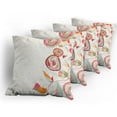 thumbnail image 5 of Ambesonne Garden Throw Pillow Cover 4 Pack, Flower Petals Buds Dots, 20", Multicolor, 5 of 7