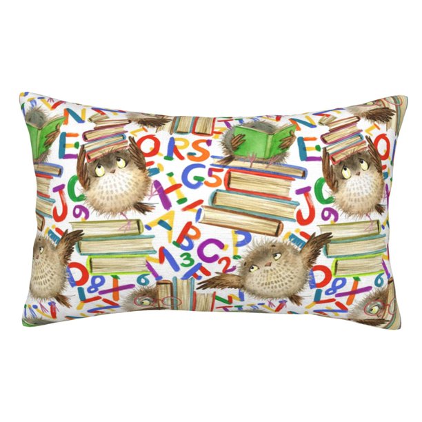 Balery Owl Back To School Funda de Cojín Estampada, Regalos para Mujeres, Regalos de Amor para Ella, Regalos para Novia o Esposa, Funda de Almohada-20"x30"