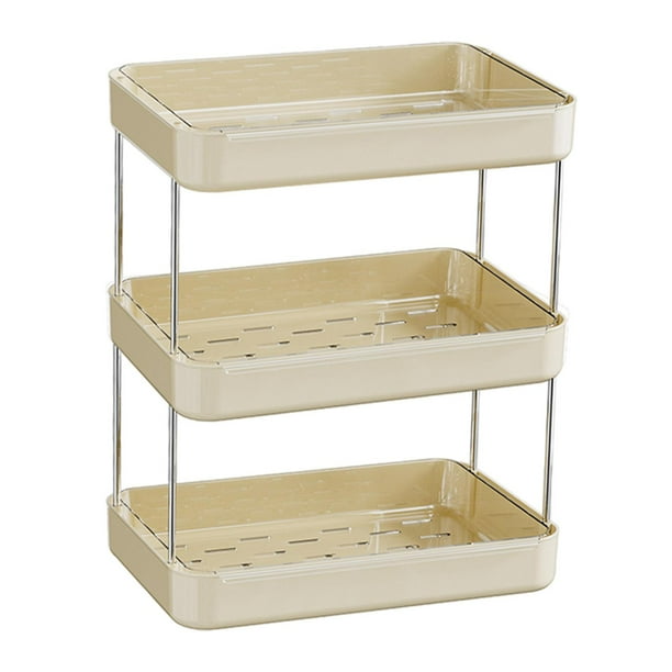 Organizador de tazas, bandeja para servir té, especiero de cocina, bandeja de tocador para tazas Blanco 3 niveles.