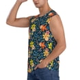 thumbnail image 3 of Balery Blue Floral Men's Sleeveless Muscle Shirts Workout Tank Top, Moisture Wicking, Odor Protection-X-Large, 3 of 8