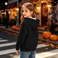 thumbnail image 6 of CBASIHI Girls Halloween Sweatshirts with Pockets Fleece Pullover Ghost Print Soft Cute Long Sleeve Hoodies Black 4 T, 6 of 8