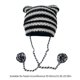 thumbnail image 3 of Knitted Devil Hat for Students Adult Windproof Foldable Stripe Pattern Hat Handmade Cat Ear Shape Keep Warm Cycling Hat powdery, 3 of 5