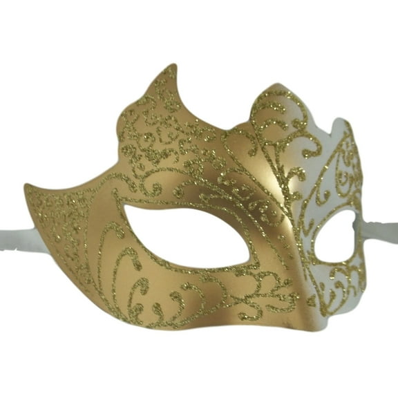 Gold White Venetian Mask Masquerade Mardi Gras Unique Style
