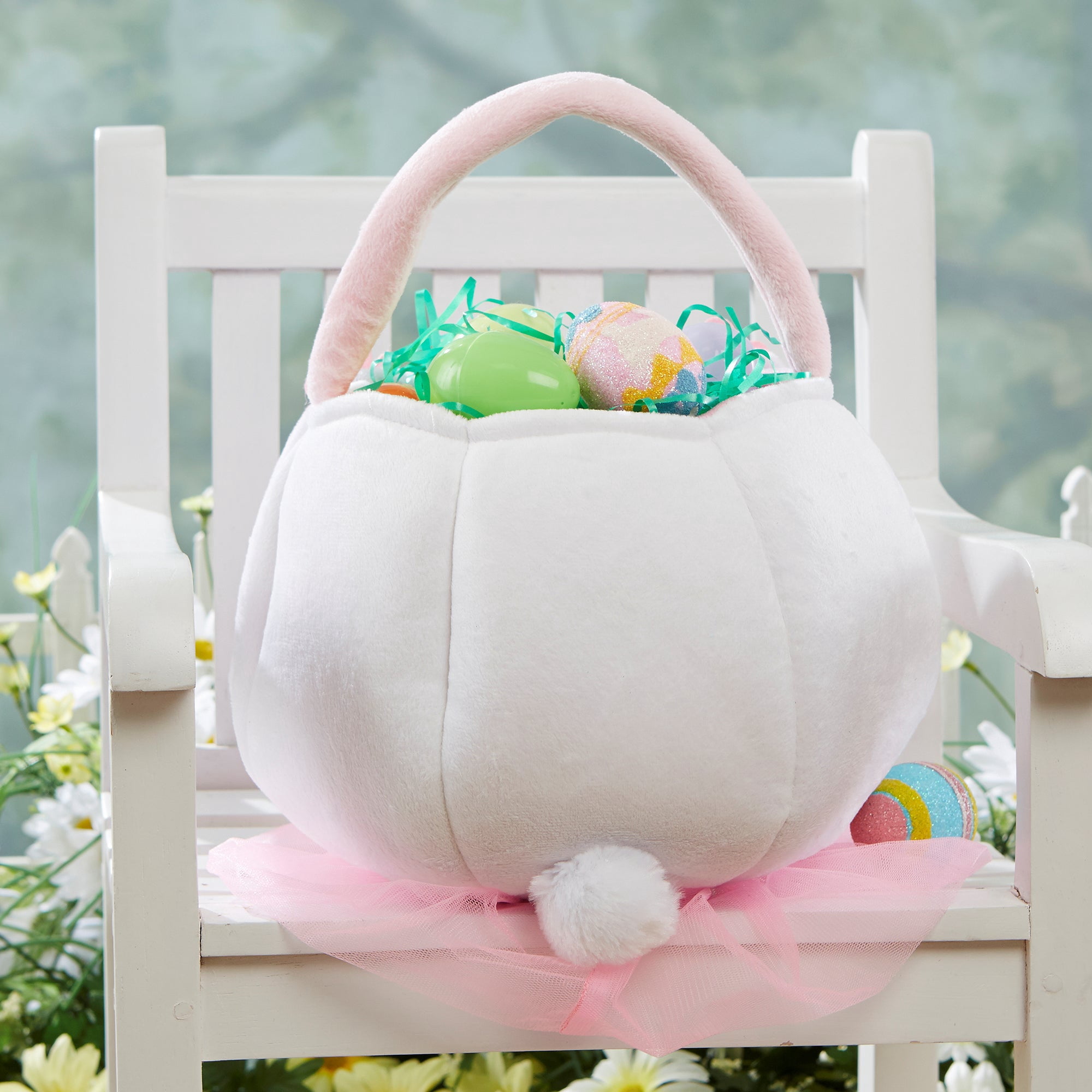 Personalization Mall Embroidered Easter Bunny Basket - Pink