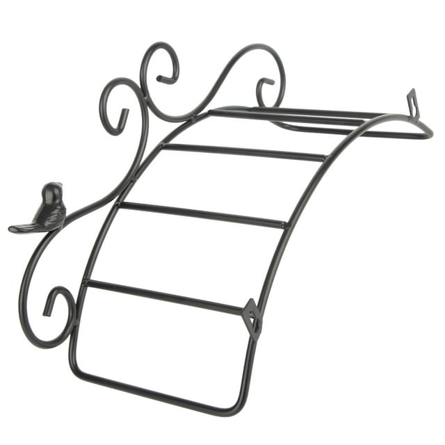 Soporte Para Manguera De Jardín, Pintura Decorativa En Aerosol De Hierro Negro, Antioxidante, 16,7x8,5 Pulgadas, Elegante Almacenamiento De Tuberías De Agua Para