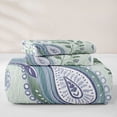 thumbnail image 5 of jejeloiu Calm Paisley Twin Quilt Set,Botanical Print Twin Coverlet Set For Adults,Mint Purple,2-Piece, 5 of 7