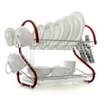 thumbnail image 2 of MegaChef 16 Inch Two Shelf Dish Rack in Red, 2 of 3