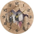 thumbnail image 5 of GZHJMY Cute Dog Peeking Through Cardboard Wall Clock, 10" Silent Non Ticking Round Clock, Oil Painting Easy to Read Clock for Living Room Bedroom Bathroom Home Decor Holiday Gifts, 5 of 7