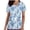 A434 Light Blue, variant on Mifsaly Scrub Tops Women Short Sleeve V Neck Work Top Gradient Print Summer Stretchy Medical Uniform Doctors Loose Fit Breathable Shirt with Pockets M