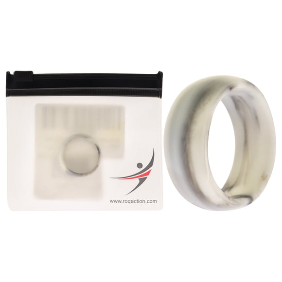 Alianza de boda de silicona - Mármol blanco-negro de ROQ para hombre - Anillo de 9 mm