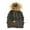 Adult Charcoal Gray, variant on Wrapables® Cable Knit Faux Fur Pom Pom Beanie, Adult Charcoal Gray