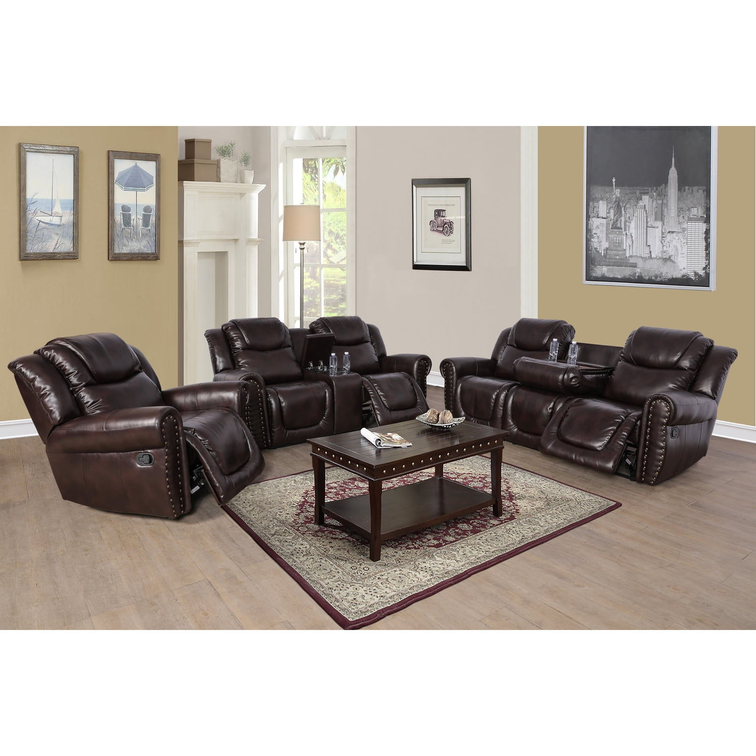 Lifestyle Furnitures Breathing Leather Sectional sofa set with sofa