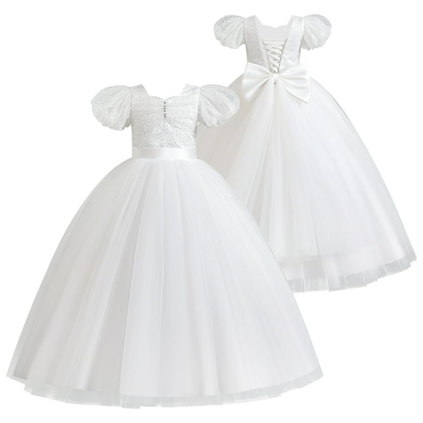 white lace dress with black bow Lauren Elaine Ostara main image 1