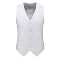 thumbnail image 2 of Sakmal V-Neck Mens Big and Tall Tank Tops White White Camisole Solid Button Down Formal Men Sleeveless T Shirts, 2 of 4