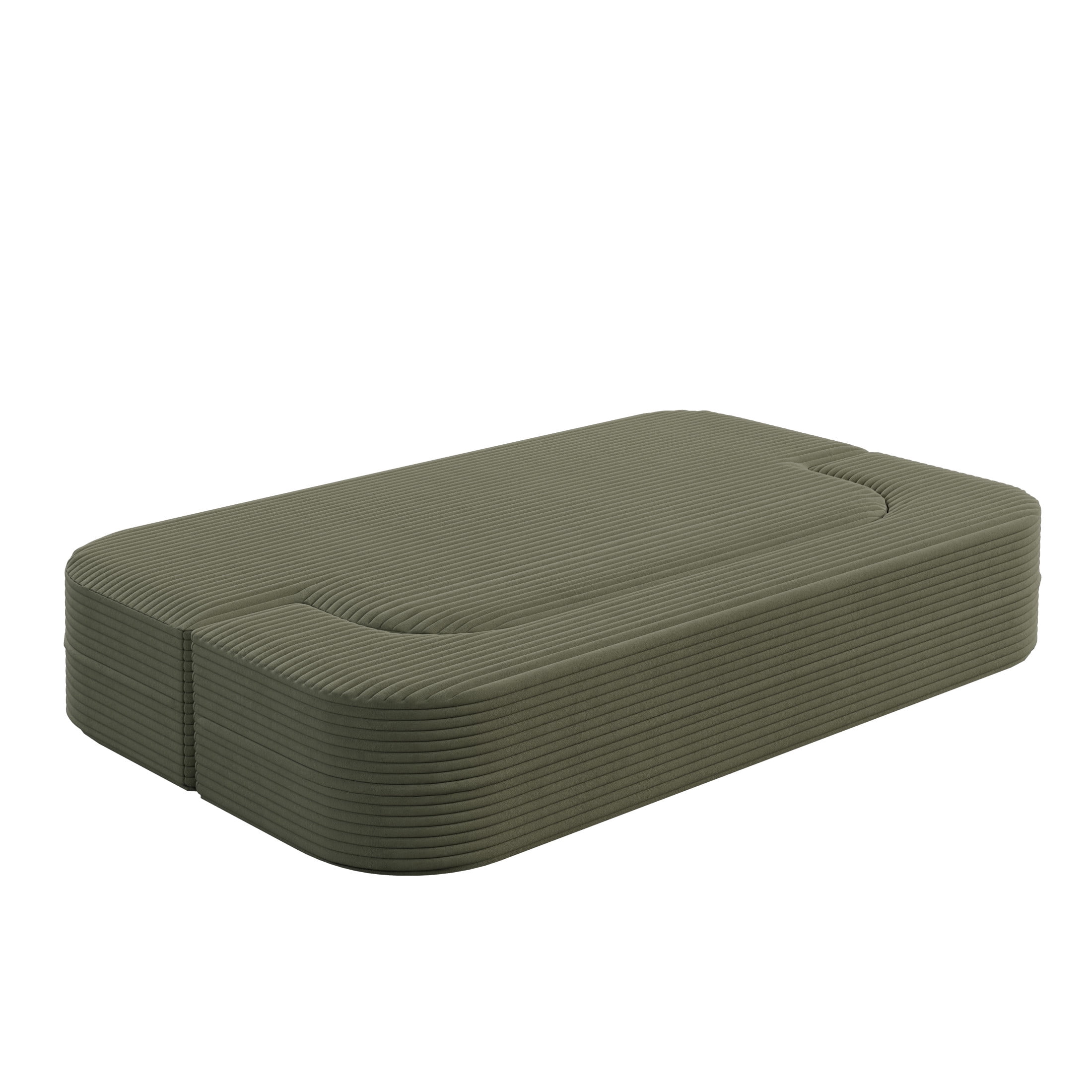 Noble House 79" Corduroy Convertible Floor Sofa Bed with Built-in Functional Blanket, Soft Pillows Sofa Couch, Coffee
