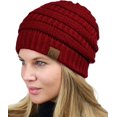 thumbnail image 2 of Gorro unisex grueso, suave, elástico, tejido de cable, cálido, con forro difuso, Skully MFZFUKR WMZL-73-3, 2 of 4