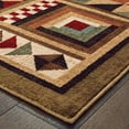 thumbnail image 3 of 8â€™x10â€™ Brown and Red Ikat Patchwork Area Rug, 3 of 3