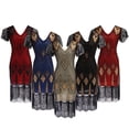 thumbnail image 1 of Vestido de otoño para mujer para banquete Vestido largo sin mangas con borlas y lentejuelas, 1 of 5