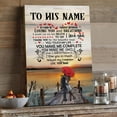thumbnail image 3 of Personalized Romantic Canvas Wall Art – To His Name – Couple at Sunset with Red Umbrella – Custom Love Letter Gift for Him – Anniversary, Birthday, or Valentine’s Day, 3 of 4