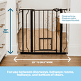 thumbnail image 3 of Carlson Pet Extra Wide Walk-Through Pet Gate with Small Pet Door, 4-inch Extension, Metal, Black, 3 of 10
