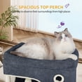 thumbnail image 3 of Hzuaneri Cat Tree, 70.1" Tall Multi‑Level Indoor Cat Tower with Scratching Posts, Large Platform, Caves & Hanging Basket, Dark Grey, 3 of 8