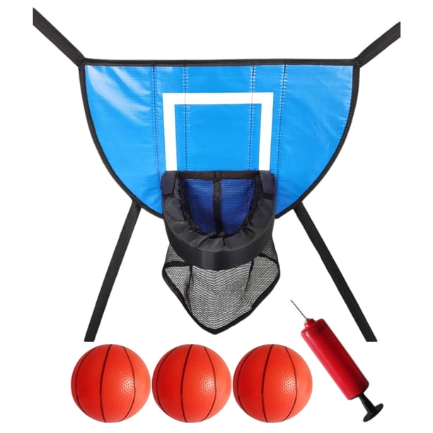Trampolín Saltador Kuymtek Aro Baloncesto Tablero Con Pelota Inflable Azul 1 Aro Baloncesto 1 Bomba 3 Pelotas