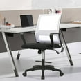 thumbnail image 2 of YRLLENSDAN Set of 2 Mesh Office Chair with Wheels Rolling Desk Chair with Arms Mesh Computer Chair for Adults Conference Room Chair Study Chair Adjustable Height,White, 2 of 7
