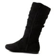 thumbnail image 2 of New Girls Slouch Comf Tall Midcalf Suede Winter Boots Shoes (1, Black SLENA 23-K), 2 of 3