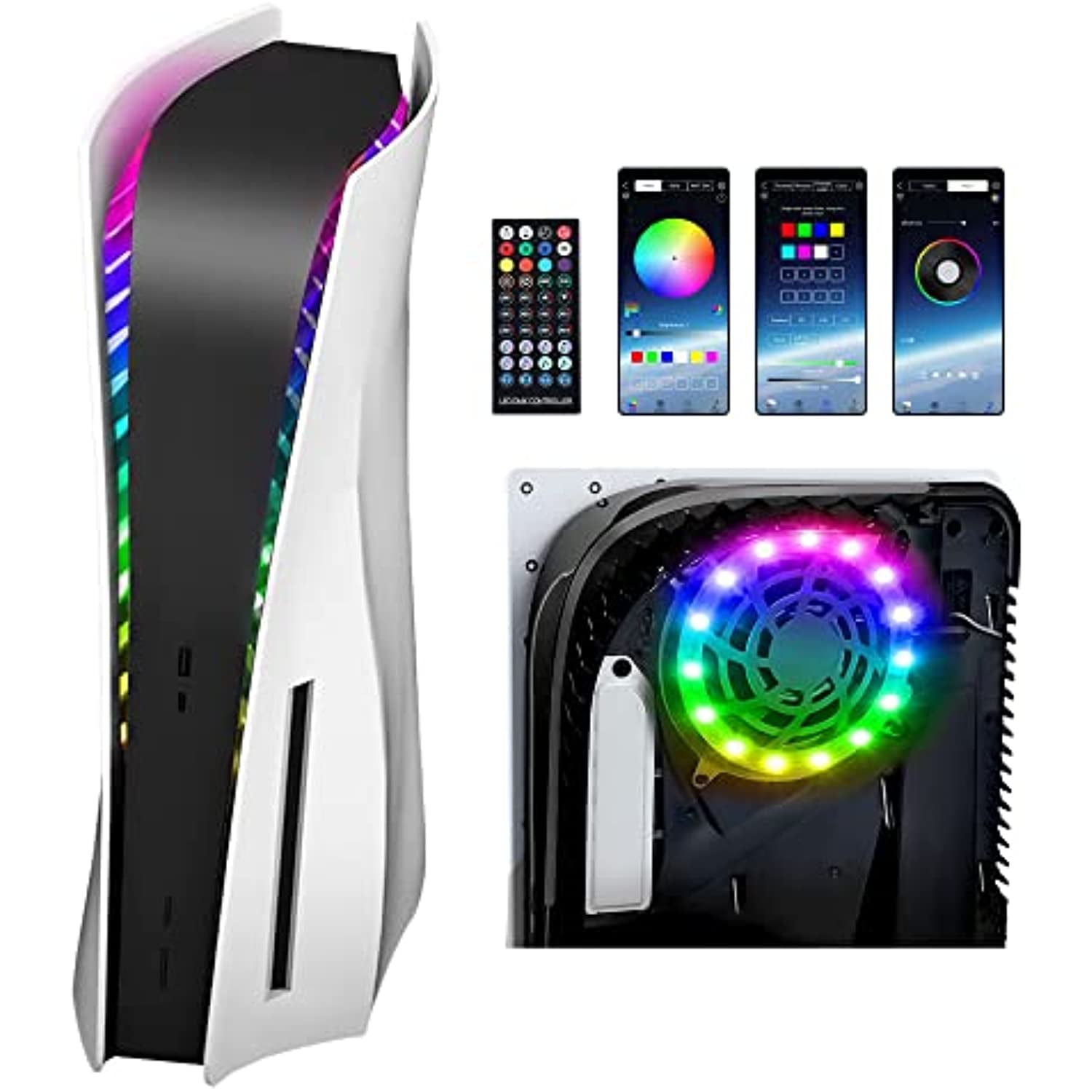 LED Light Strip for PS5, RGB LED Light for PS5 Console with 7 Colors