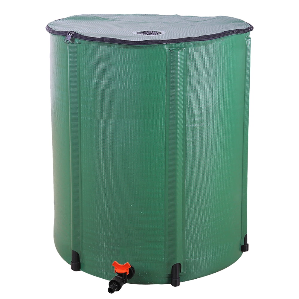 iTopRoad Rain Barrel Outdoor Patio Water Storage Barrel 50 Gallon Green