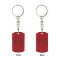 thumbnail image 2 of Goofa Vintage Burgundy Printed Rectangular Metal Keychain Bag Charm Floral Charm for Purse Keys Metal Keyring Gift for Women Accessories, 2 of 7