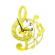 thumbnail image 5 of Reloj de pared con diseño de nota musical, acrílico, silencioso, para oficina, dormitorio y sala de estar. Dorado, 5 of 9