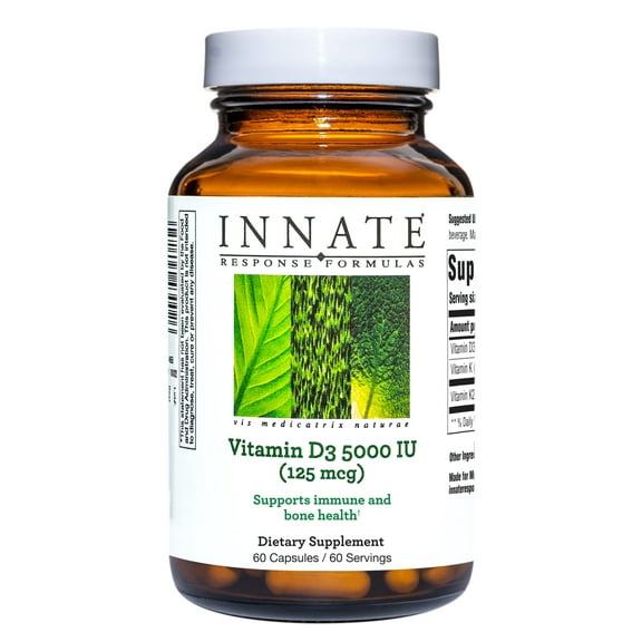 INNATE Response Formulas Vitamin D3 5000 IU (125 mcg) - Vitamins D3, K1 & K2 - 60 Servings